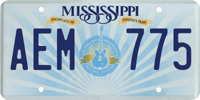 MS license plate AEM775
