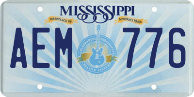 MS license plate AEM776