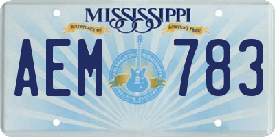MS license plate AEM783