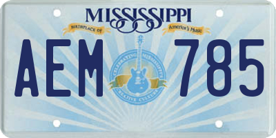 MS license plate AEM785