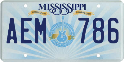 MS license plate AEM786