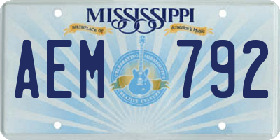 MS license plate AEM792