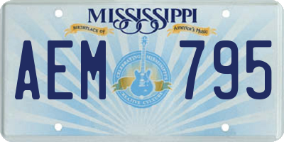 MS license plate AEM795