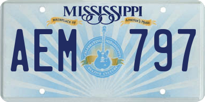 MS license plate AEM797