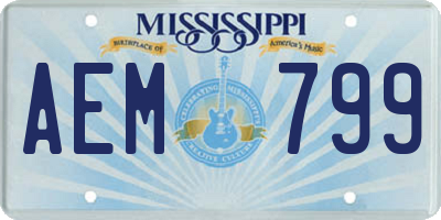 MS license plate AEM799