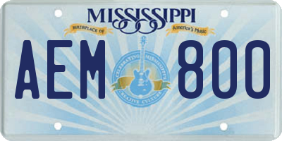 MS license plate AEM800