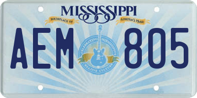 MS license plate AEM805