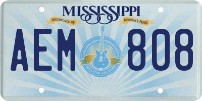 MS license plate AEM808