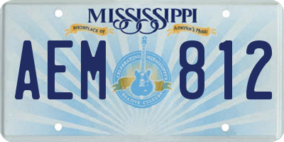 MS license plate AEM812