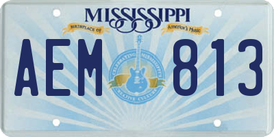 MS license plate AEM813
