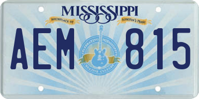 MS license plate AEM815
