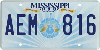 MS license plate AEM816
