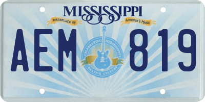 MS license plate AEM819