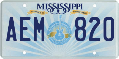 MS license plate AEM820