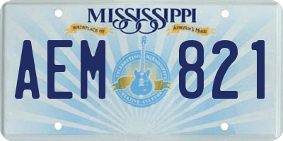 MS license plate AEM821