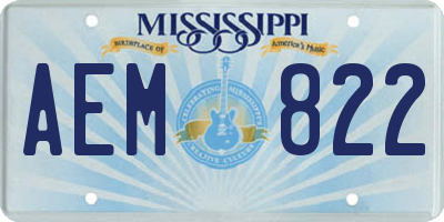 MS license plate AEM822