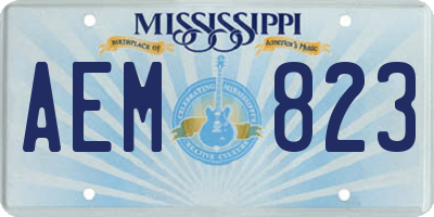 MS license plate AEM823