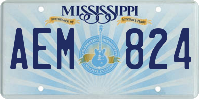 MS license plate AEM824