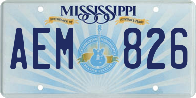 MS license plate AEM826