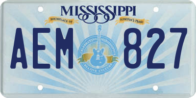 MS license plate AEM827