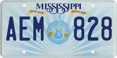 MS license plate AEM828