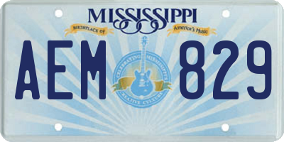 MS license plate AEM829
