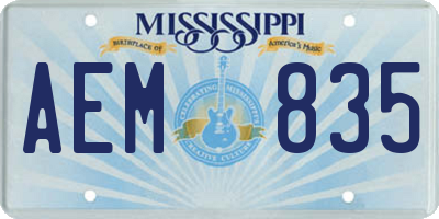 MS license plate AEM835