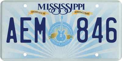 MS license plate AEM846