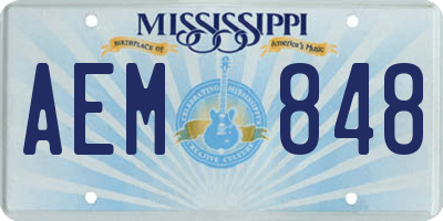 MS license plate AEM848