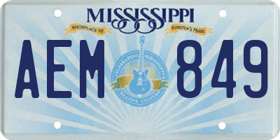 MS license plate AEM849