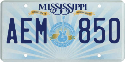 MS license plate AEM850