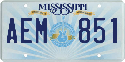 MS license plate AEM851