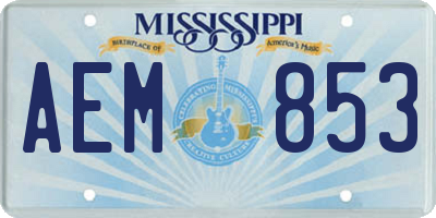 MS license plate AEM853