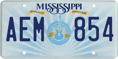 MS license plate AEM854