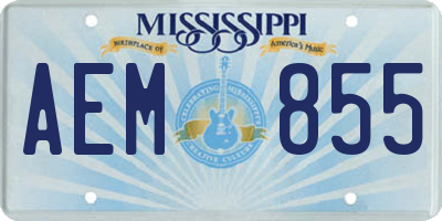 MS license plate AEM855