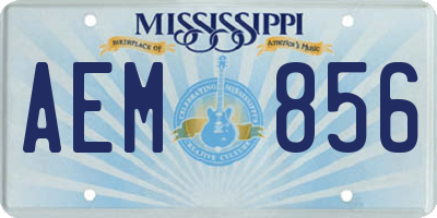 MS license plate AEM856