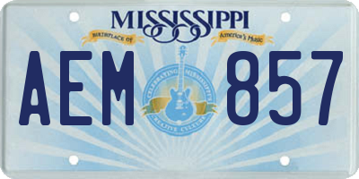 MS license plate AEM857