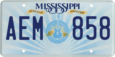 MS license plate AEM858