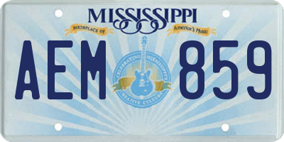 MS license plate AEM859