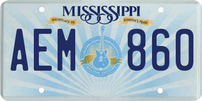 MS license plate AEM860