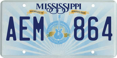 MS license plate AEM864