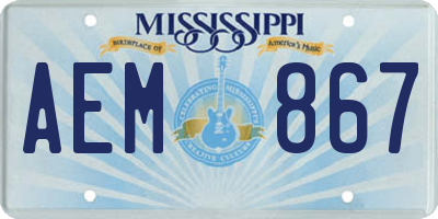 MS license plate AEM867
