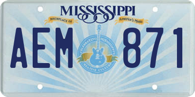 MS license plate AEM871