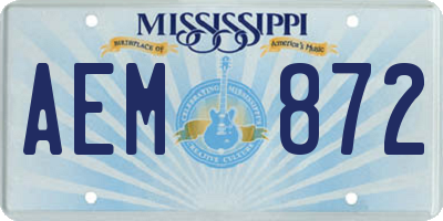MS license plate AEM872