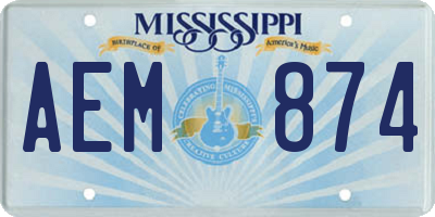 MS license plate AEM874