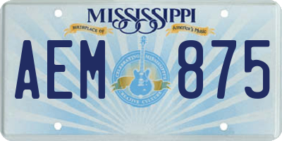 MS license plate AEM875