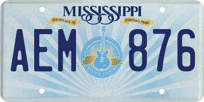 MS license plate AEM876