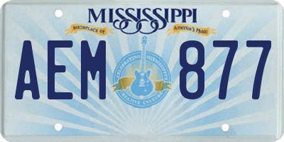 MS license plate AEM877