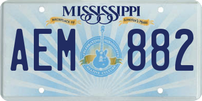 MS license plate AEM882