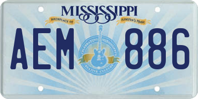 MS license plate AEM886
